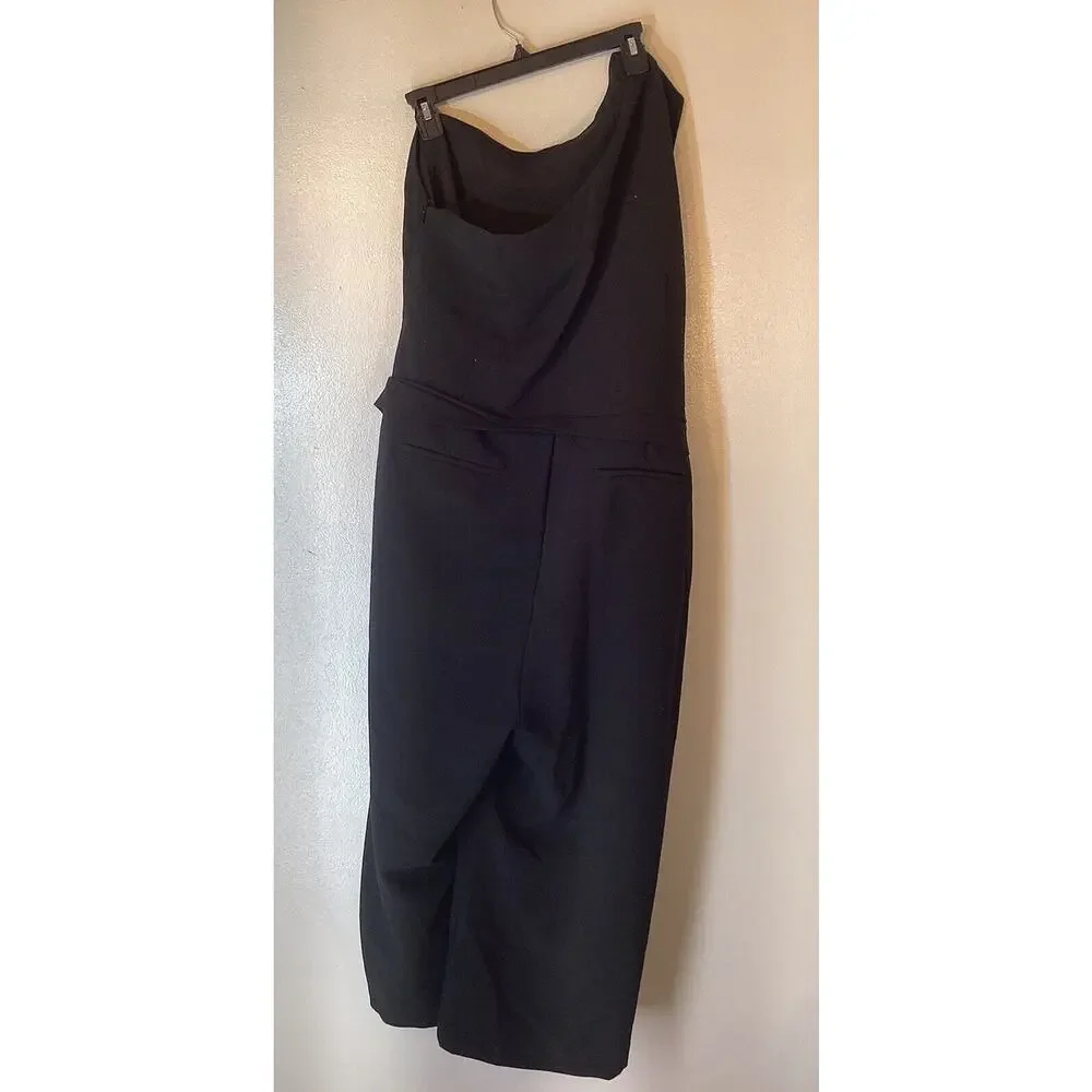 Banana Republic Women Jumpsuit Romper Size 20 One Shoulder Black - Picture 4 of 10